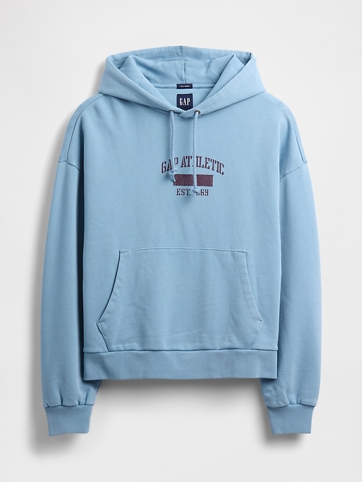 sweat à capuche court oversize épais avec logo