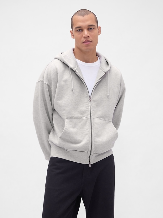 sweat à capuche zippé en molleton extra épais
