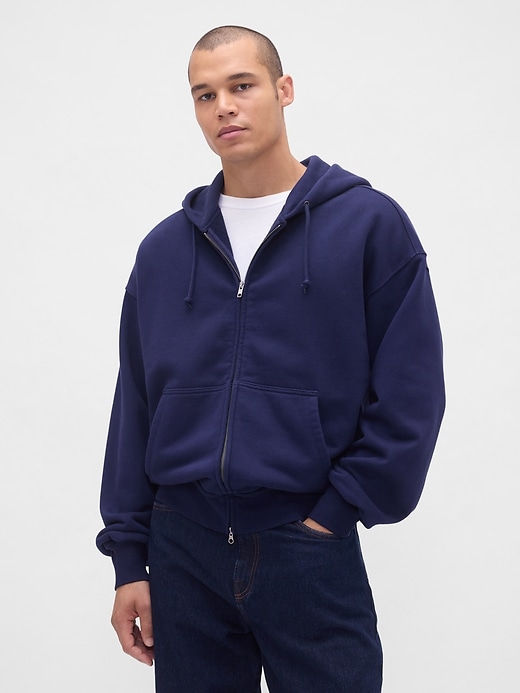 sweat à capuche zippé en molleton extra épais