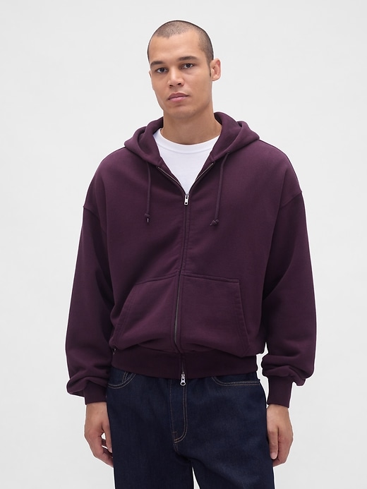 sweat à capuche zippé en molleton extra épais