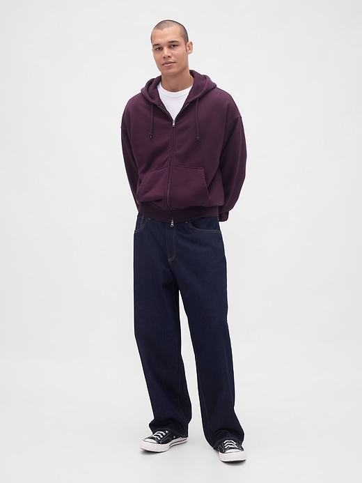 sweat à capuche zippé en molleton extra épais