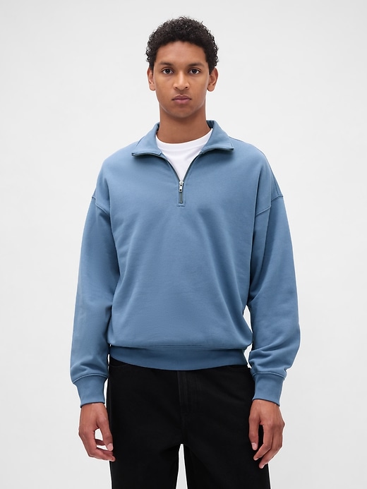 pull-over oversize à col zippé épais