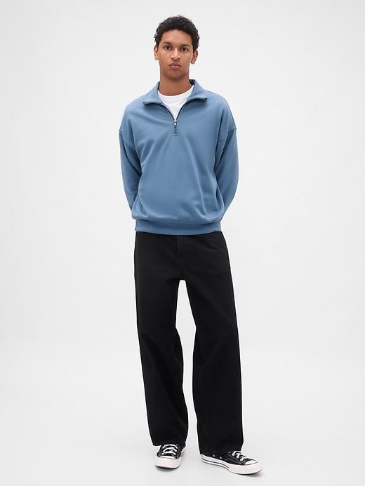 pull-over oversize à col zippé épais