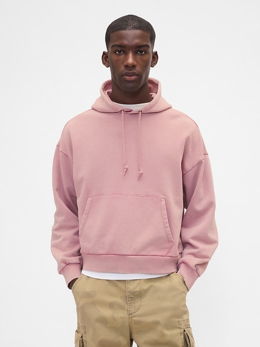 sweat à capuche court épais