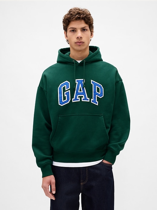 sweat à capuche oversize en molleton français extra épais avec logo
