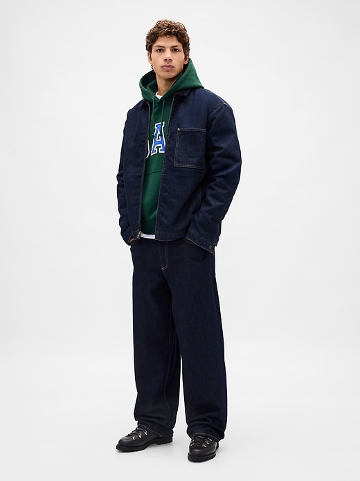 sweat à capuche oversize en molleton français extra épais avec logo