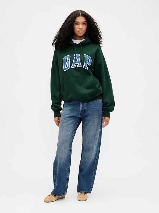 sweat à capuche oversize en molleton français extra épais avec logo