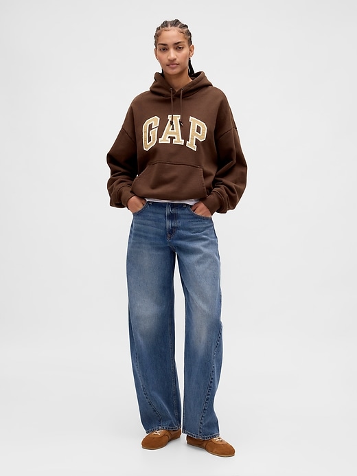 sweat à capuche oversize en molleton français extra épais avec logo