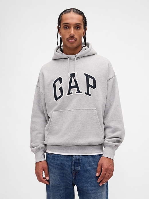 sweat à capuche oversize en molleton français extra épais avec logo
