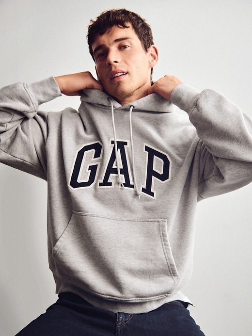 sweat à capuche oversize en molleton français extra épais avec logo