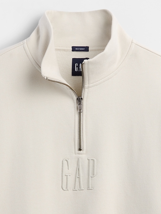 pull-over oversize à demi-zip avec logo épais