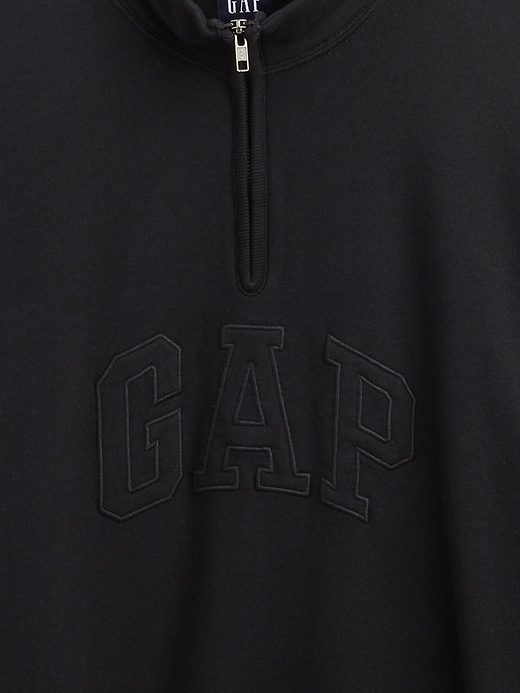 pull-over oversize à demi-zip avec logo épais