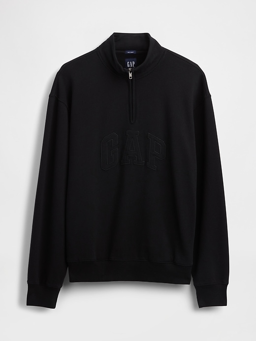 pull-over oversize à demi-zip avec logo épais