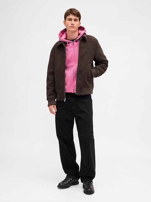 sweat à capuche court oversize épais