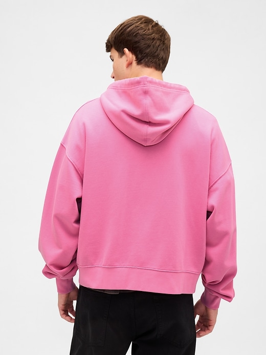 sweat à capuche court oversize épais