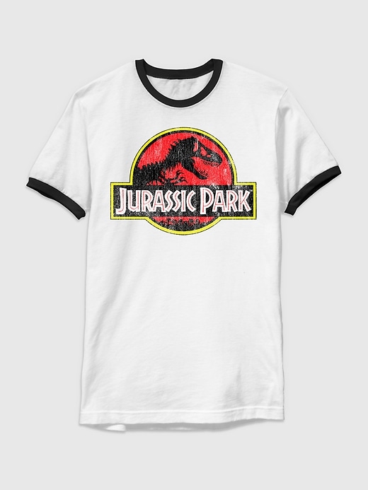 t-shirt à col rond avec logo classique de jurassic park