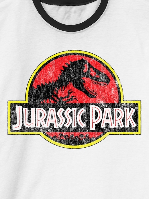 t-shirt à col rond avec logo classique de jurassic park