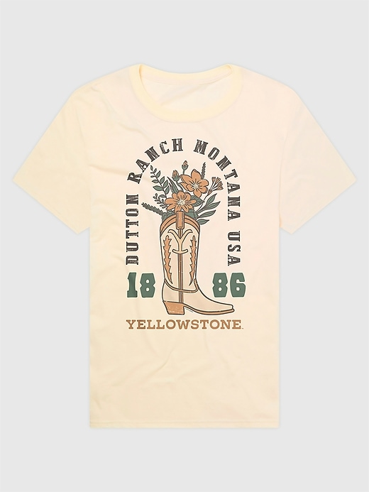 t-shirt graphique yellowstone flower cowboy boot