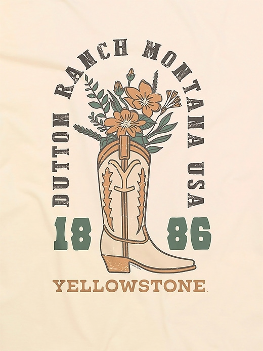 t-shirt graphique yellowstone flower cowboy boot
