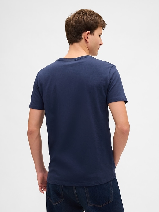 t-shirt à col en v en jersey de coton