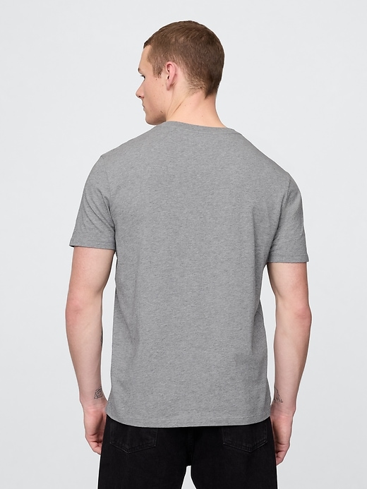 t-shirt à col en v en jersey de coton