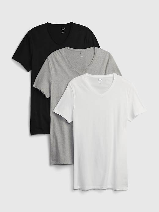 t-shirts classiques à col en v lot de 3