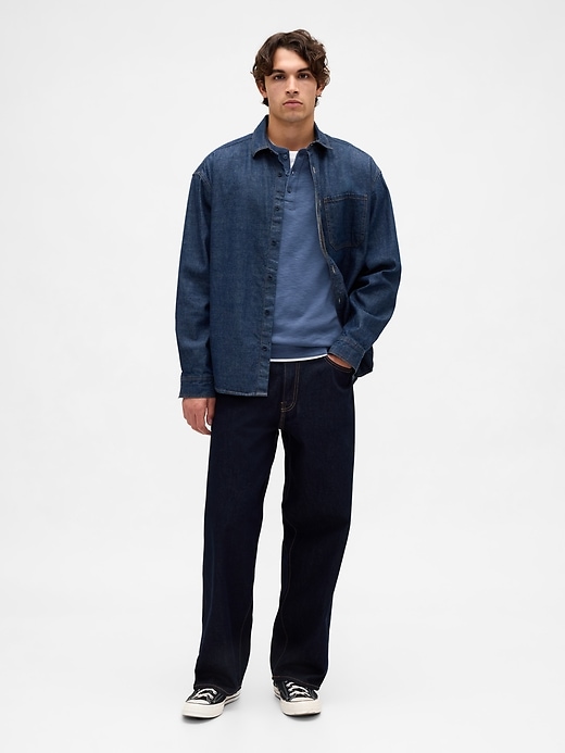 t-shirt henley en maille double