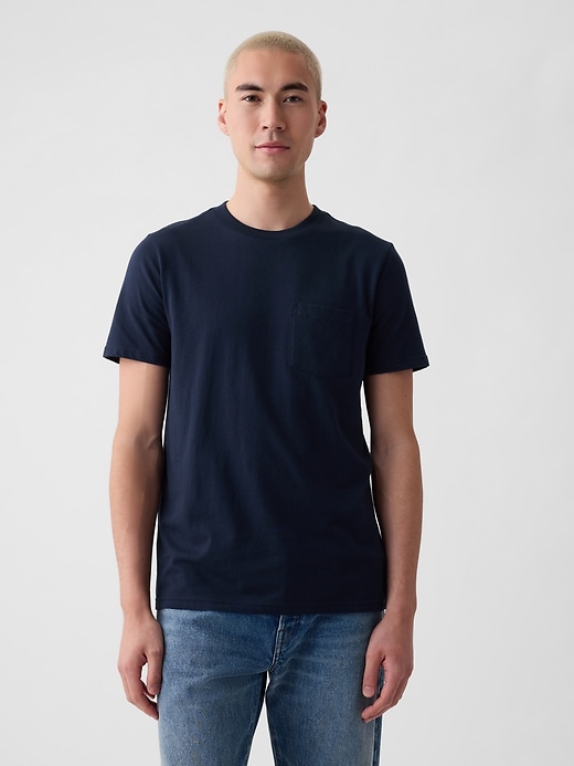 t-shirt à poche en coton biologique pour adulte