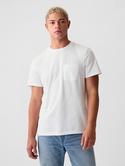 t-shirt à poche en coton biologique pour adulte