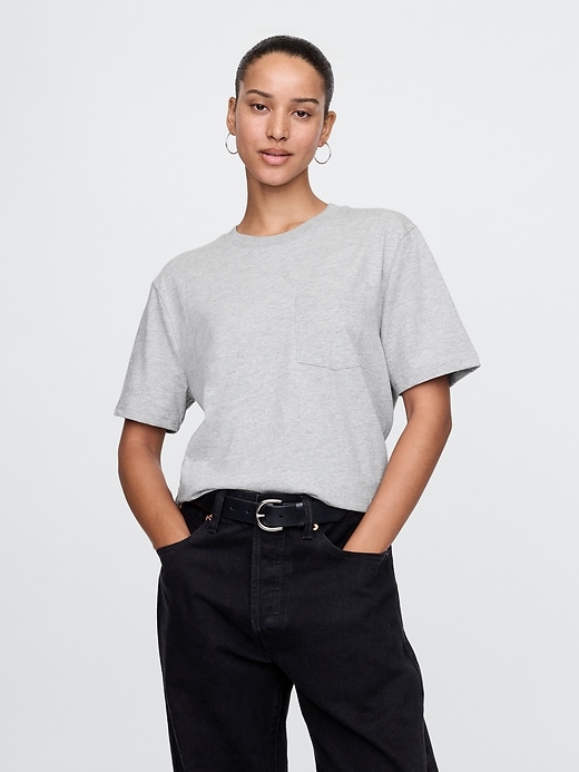 t-shirt à poche en coton biologique pour adulte
