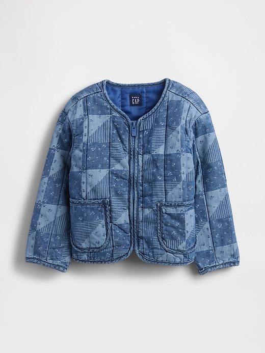veste en jean matelassée patchwork pour bébé et tout-petit