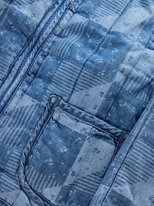 veste en jean matelassée patchwork pour bébé et tout-petit