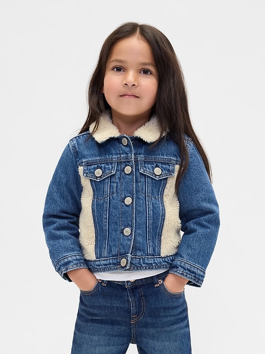 veste en jean sherpa icon pour bébé et tout-petit