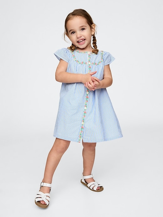 robe-chemise à manches papillon pour bébé et tout-petit