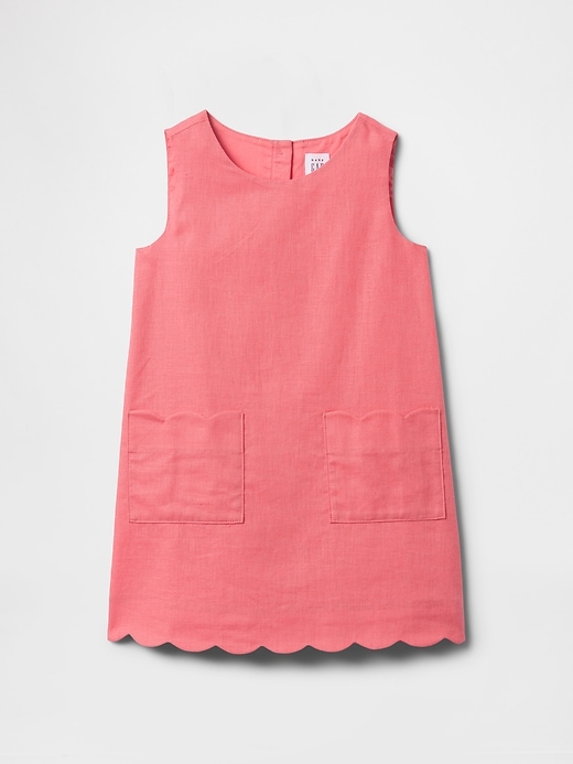 robe droite festonnée en lin et coton pour bébé et tout-petit