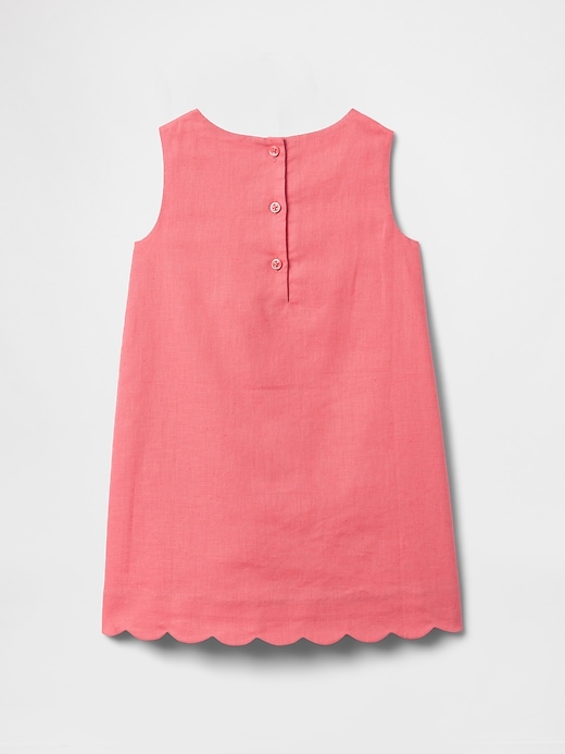 robe droite festonnée en lin et coton pour bébé et tout-petit