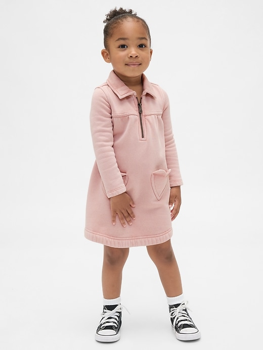 robe vintage douce à poches en forme de cœur pour bébé et tout-petit