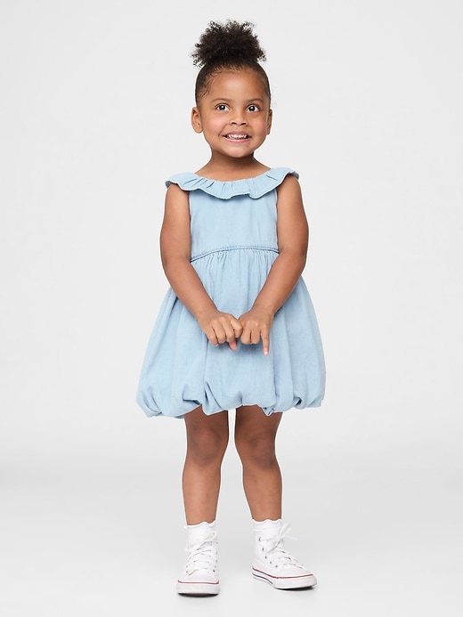 robe en jean à bulles pour bébé et tout-petit