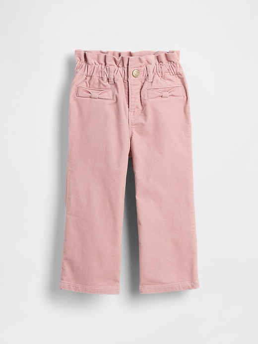 jeans à nœud en velours pour bébés et tout-petits