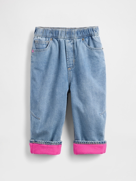 jeans à rayures coniques doublés confortables pour bébés et tout-petits