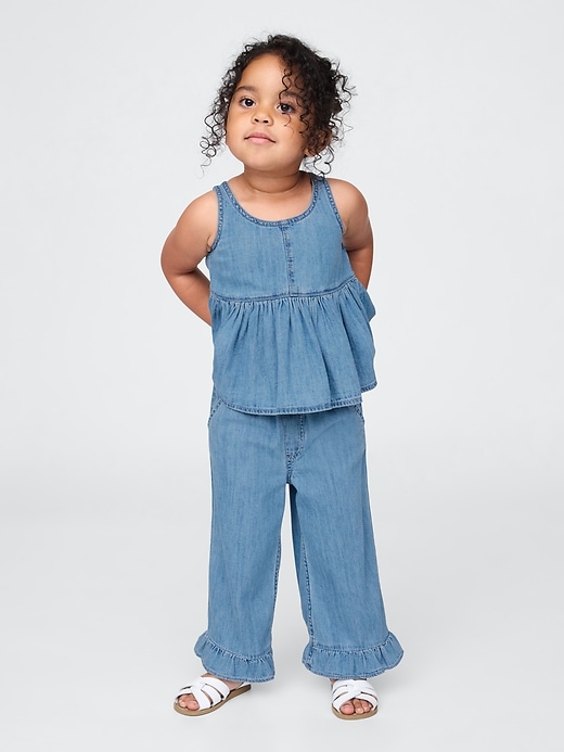 ensemble en jean à volants pour bébé et tout-petit