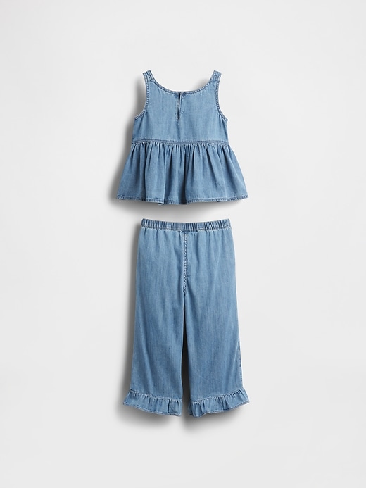 ensemble en jean à volants pour bébé et tout-petit