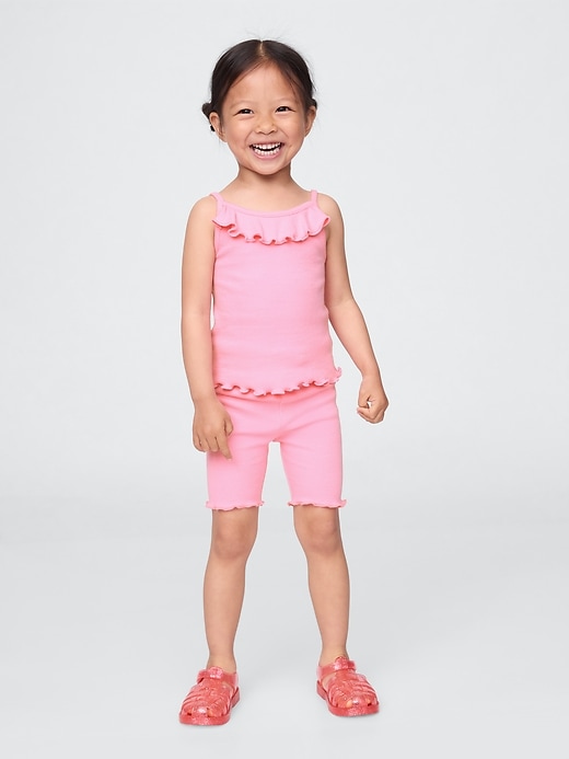ensemble de vêtements à volants côtelés pour bébé et tout-petit