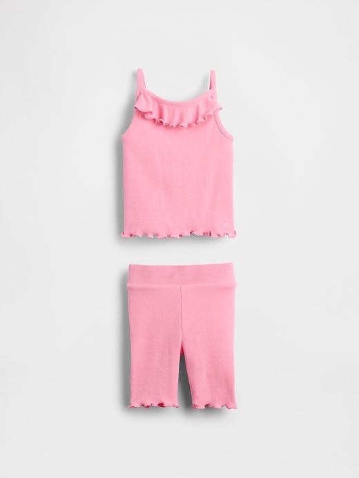 ensemble de vêtements à volants côtelés pour bébé et tout-petit