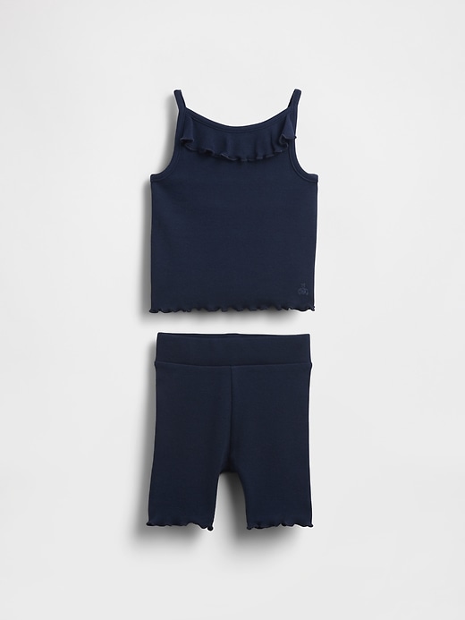 ensemble de vêtements à volants côtelés pour bébé et tout-petit