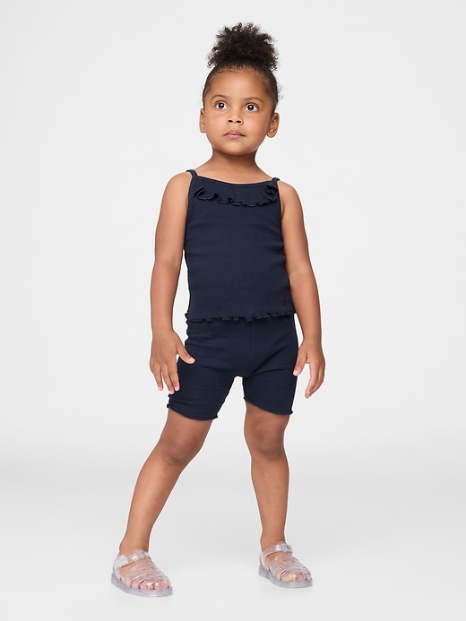 ensemble de vêtements à volants côtelés pour bébé et tout-petit