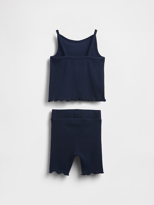 ensemble de vêtements à volants côtelés pour bébé et tout-petit