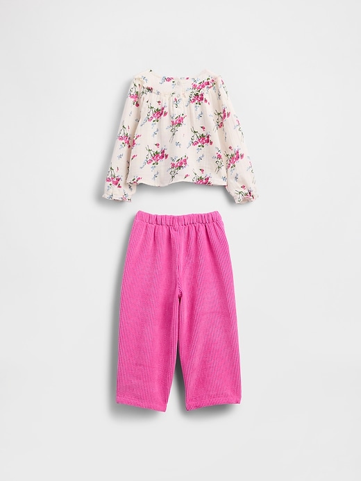 ensemble pour bébé et tout-petit en gaze de coton et velours côtelé