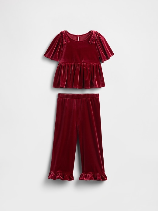 ensemble de vêtements à volants en velours pour bébé et tout-petit