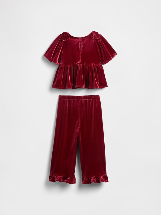 ensemble de vêtements à volants en velours pour bébé et tout-petit